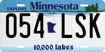 MN license plate 054LSK