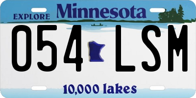 MN license plate 054LSM