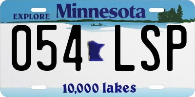 MN license plate 054LSP