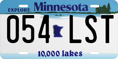 MN license plate 054LST
