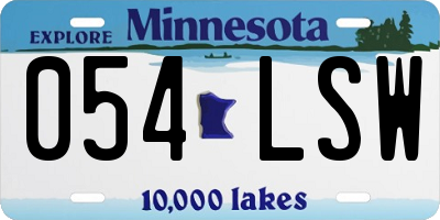 MN license plate 054LSW