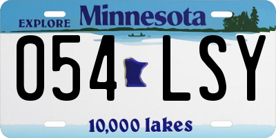 MN license plate 054LSY