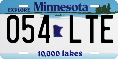 MN license plate 054LTE