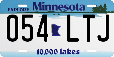 MN license plate 054LTJ