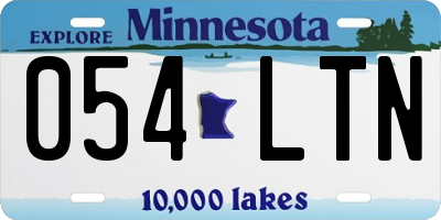 MN license plate 054LTN