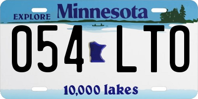 MN license plate 054LTO