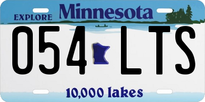 MN license plate 054LTS
