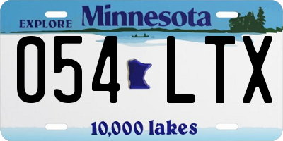 MN license plate 054LTX
