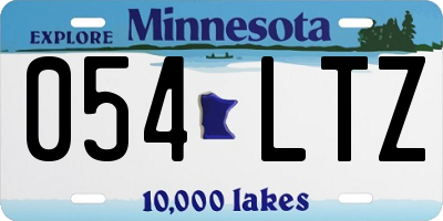 MN license plate 054LTZ