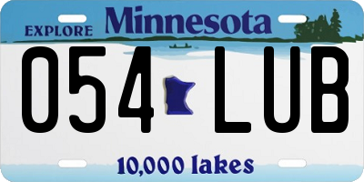 MN license plate 054LUB