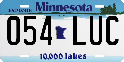 MN license plate 054LUC