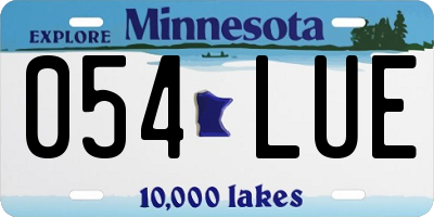 MN license plate 054LUE