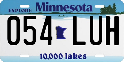 MN license plate 054LUH