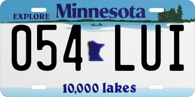 MN license plate 054LUI