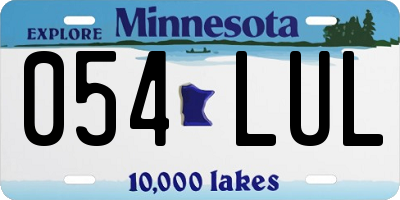MN license plate 054LUL