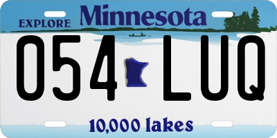 MN license plate 054LUQ