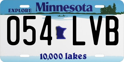 MN license plate 054LVB