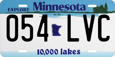 MN license plate 054LVC
