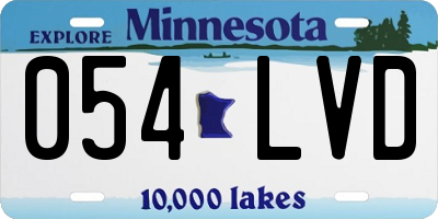 MN license plate 054LVD