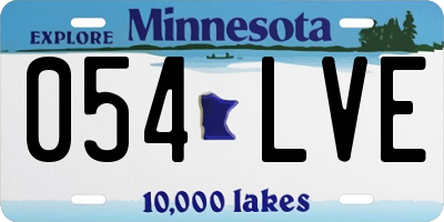 MN license plate 054LVE