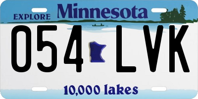 MN license plate 054LVK