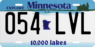 MN license plate 054LVL