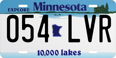 MN license plate 054LVR