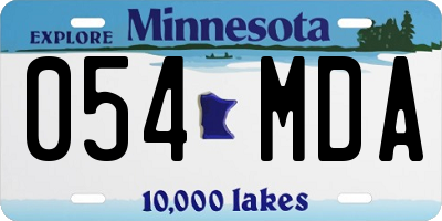 MN license plate 054MDA