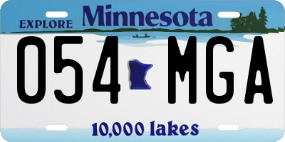 MN license plate 054MGA