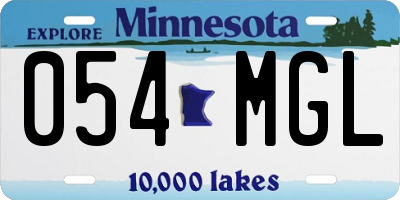 MN license plate 054MGL