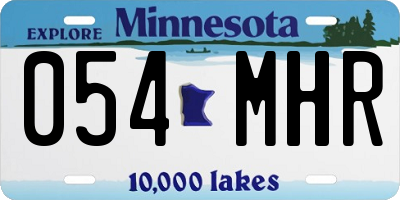 MN license plate 054MHR