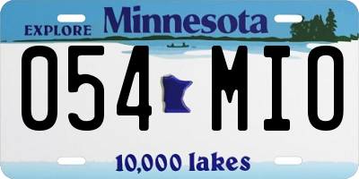 MN license plate 054MIO