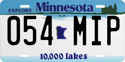 MN license plate 054MIP