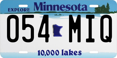 MN license plate 054MIQ