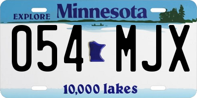 MN license plate 054MJX