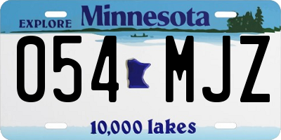 MN license plate 054MJZ