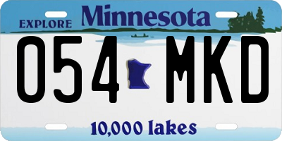 MN license plate 054MKD