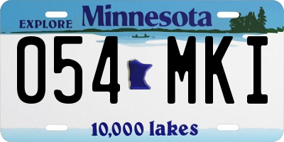 MN license plate 054MKI
