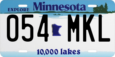 MN license plate 054MKL