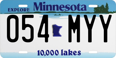 MN license plate 054MYY