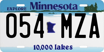 MN license plate 054MZA