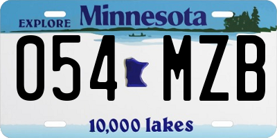 MN license plate 054MZB
