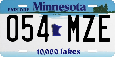 MN license plate 054MZE