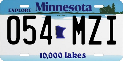 MN license plate 054MZI