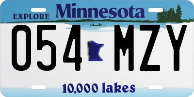 MN license plate 054MZY