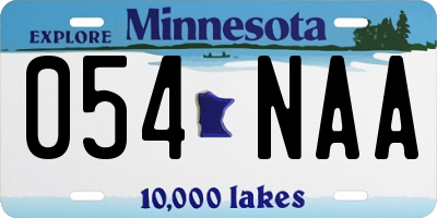 MN license plate 054NAA