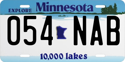 MN license plate 054NAB