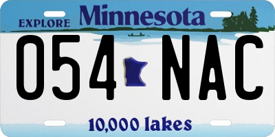 MN license plate 054NAC