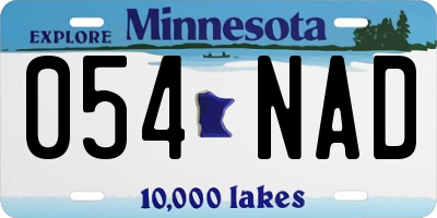 MN license plate 054NAD