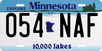 MN license plate 054NAF